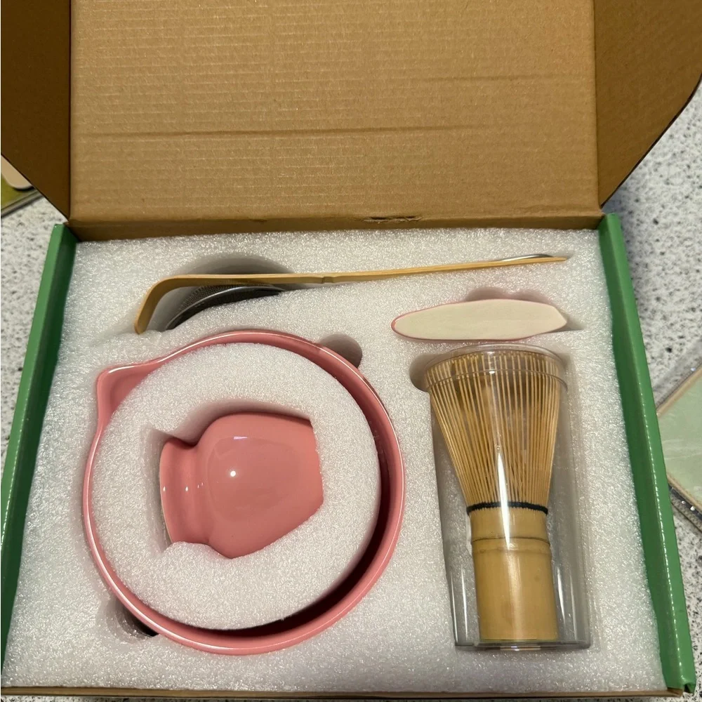 Matcha Tea Set - Green Box with Matcha Whisk Graphic